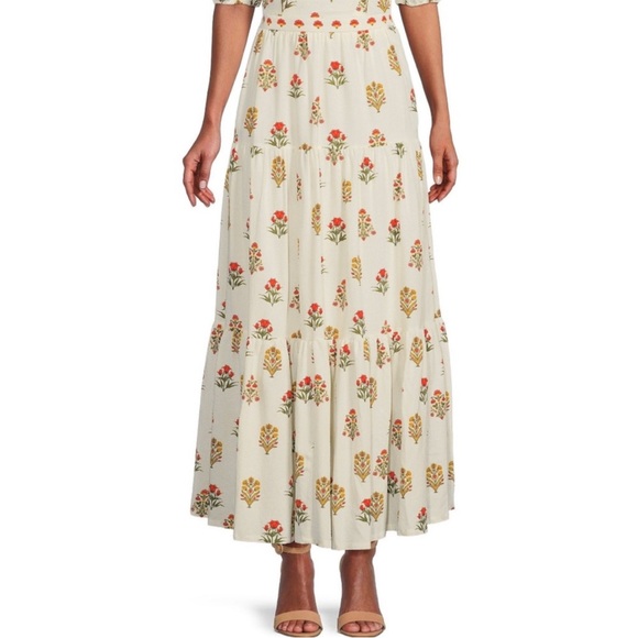 ANTONIO MELANI Dresses & Skirts - Antonio Melani isabelle a-line floral tiered maxi skirt womens 12 prairie